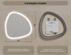Espelho irregular com iluminação, 84×84 cm, bicolor, interruptor touch, tapete aquecedor #8