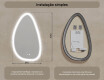 Espelho irregular com iluminação, 64×104 cm, bicolor, interruptor touch, tapete aquecedor #8