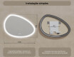 Espelho irregular com iluminação, 114×84 cm, bicolor, interruptor touch, tapete aquecedor #8