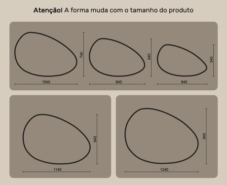 Espelho irregular com iluminação, 114×84 cm, bicolor, interruptor touch, tapete aquecedor #10