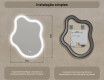 Espelho irregular com iluminação, 74×94 cm, bicolor, interruptor touch, tapete aquecedor #8