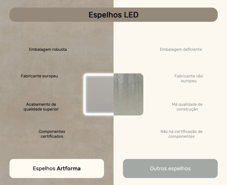 Espelho de banheiro arredondado com iluminação LED, 100×70 cm, bicolor, interruptor touch, tapete aquecedor #7