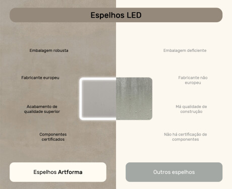 Espelho de banheiro arredondado com iluminação LED, 120×70 cm, bicolor, interruptor touch, tapete aquecedor #7