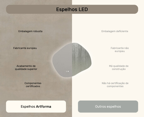 Espelho de banheiro com iluminação, 84×74 cm, bicolor, interruptor touch, tapete aquecedor #7