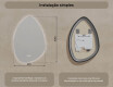 Espelho irregular com iluminação, 64×94 cm, bicolor, interruptor touch, tapete aquecedor #8