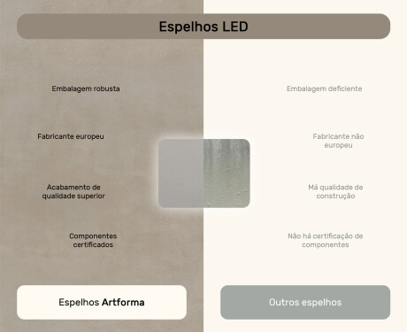 Espelho de banheiro arredondado com iluminação LED, 80×60 cm, bicolor, interruptor touch, tapete aquecedor #7