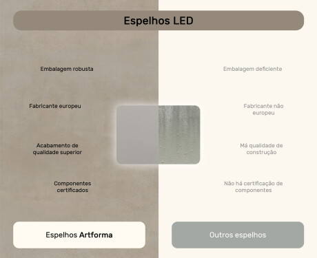 Espelho de banheiro arredondado com iluminação LED, 100×70 cm, bicolor, interruptor touch, tapete aquecedor #7