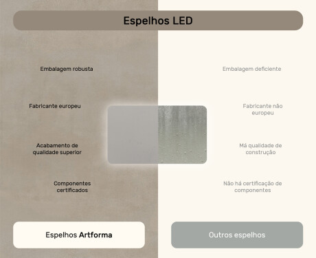 Espelho de banheiro arredondado com iluminação LED, 120×70 cm, bicolor, interruptor touch, tapete aquecedor #7