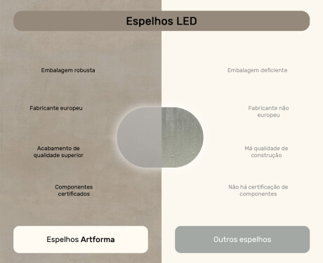Espelho de banheiro iluminado, 100×70 cm, bicolor, interruptor touch, tapete aquecedor #7