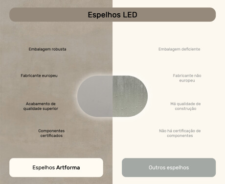 Espelho de banheiro iluminado, 120×70 cm, bicolor, interruptor touch, tapete aquecedor #7