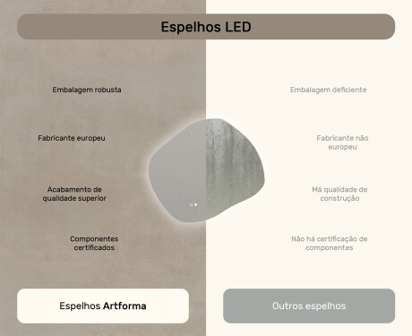 Espelho de banheiro com iluminação, 94×84 cm, bicolor, interruptor touch, tapete aquecedor #7