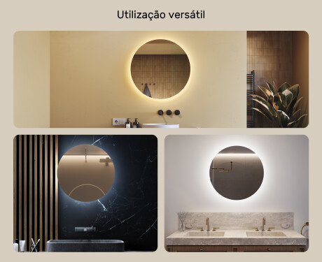 Espelho de casa de banho redondo iluminado 60 cm com luz neutra 4500K #2
