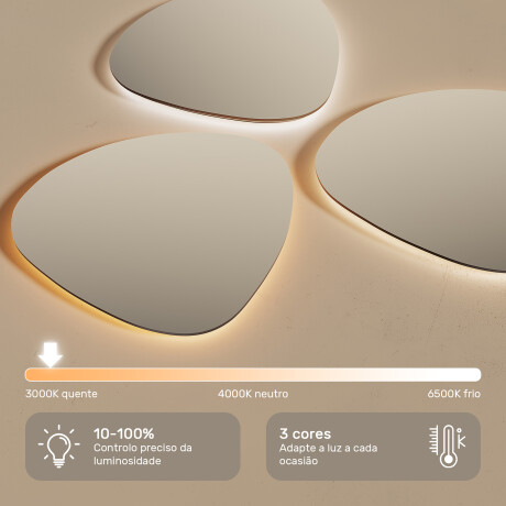 Espelho irregular com iluminação LED – 60x90/70x100 cm com moldura de alumínio prateada #5