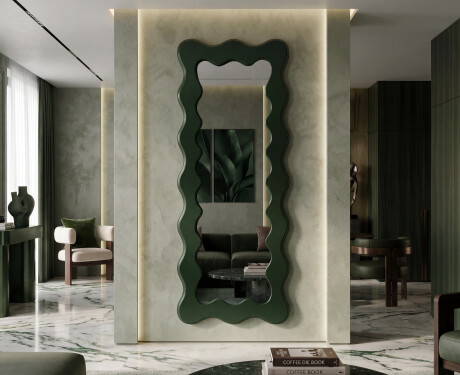 Espelho decorativo ondulado com moldura FLOW em MDF lacado #9