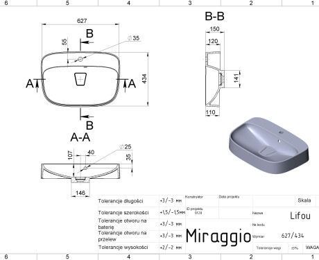 Lavatório LIFOU MATT