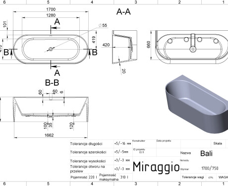 Banheira BALI MIRASOFT