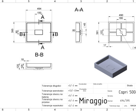 Lavatório CAPRI MIRASOFT