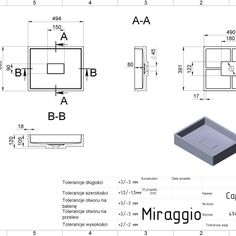 Lavatório CAPRI MIRASOFT #1