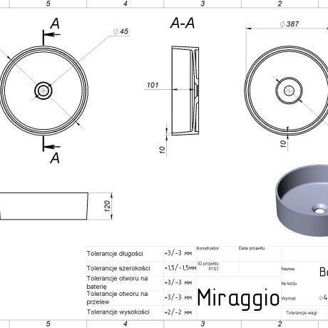 Lavatório BERGAMO MIRASOFT #1