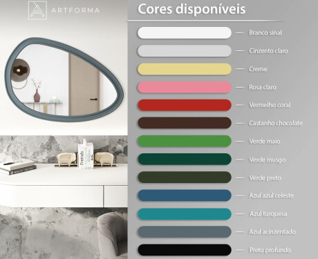 Espelho assimétrico com moldura decorativa em MDF L304 #3