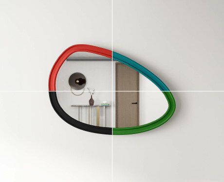 Espelho assimétrico com moldura decorativa em MDF L304 #4