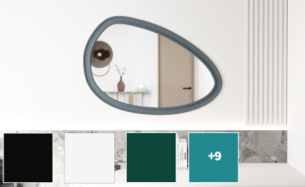 Espelho assimétrico com moldura decorativa em MDF L304