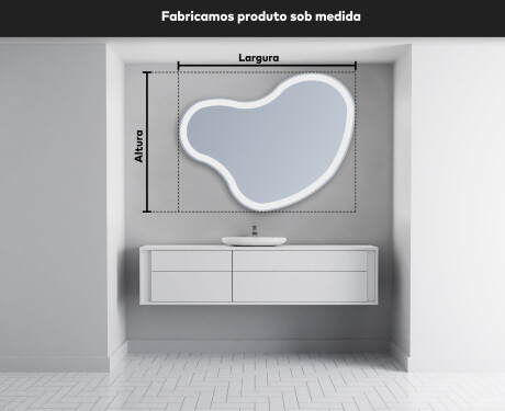Espelho de Banheiro com LED em Formato Irregular N222 #3
