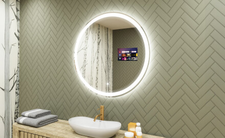 Espelho Redondo Com Luz LED L76 90cm - SmartScreen, DualColor