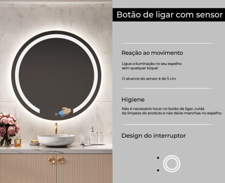 Espelho Redondo Com Luz LED L96 #6
