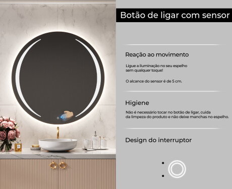 Espelho Redondo Com Luz LED L99 #6