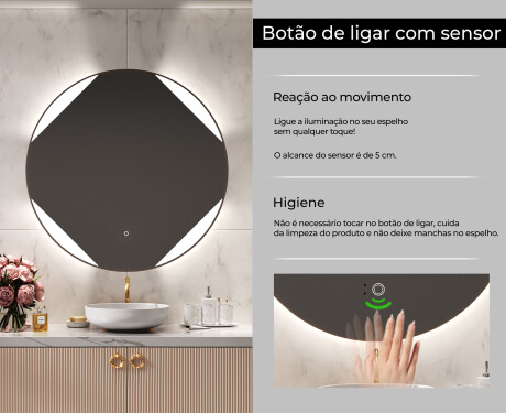 Espelho Redondo Com Luz LED L114 #6