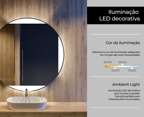 Espelho Redondo Com Luz LED L116 #4