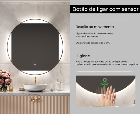 Espelho Redondo Com Luz LED L116 #6