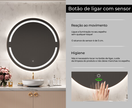 Espelho Redondo Com Luz LED L118 #6