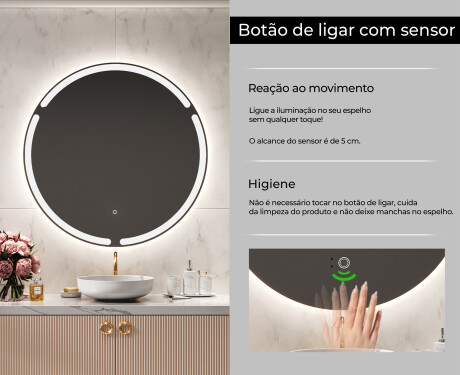 Espelho Redondo Com Luz LED L119 #6