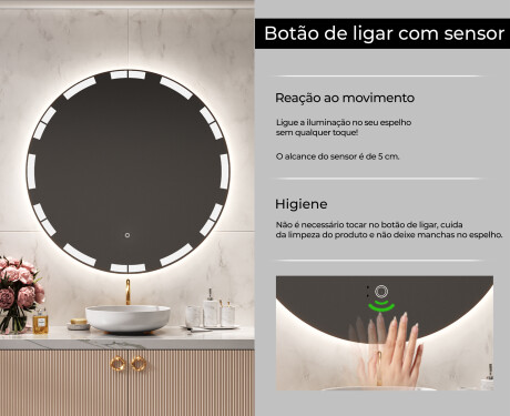 Espelho Redondo Com Luz LED L121 #6