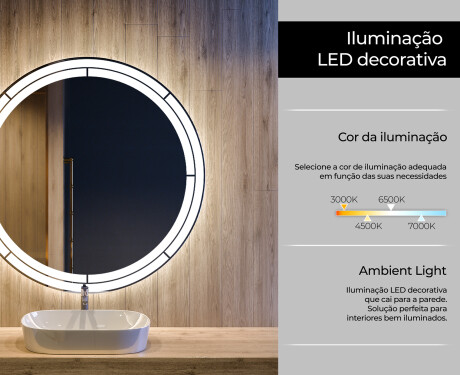 Espelho Redondo Com Luz LED L122 #4