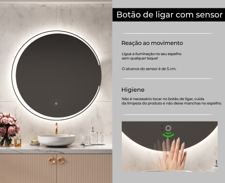 Espelho Redondo Com Luz LED L123 #6