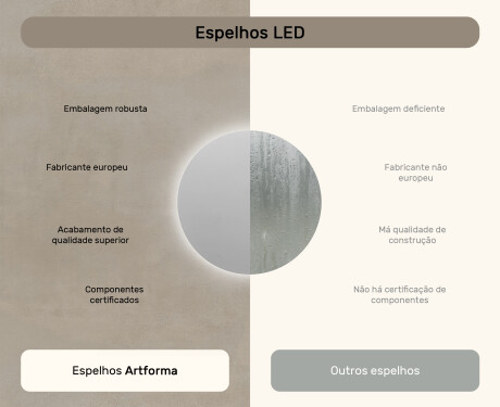 Espelho Redondo Com Luz LED 70cm com luz LED fria de 7000K, luz quente de 3000K ou luz neutra de 4500K #6