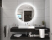 Espelho redondo parede com luz casas de banho a pilhas L76 #5