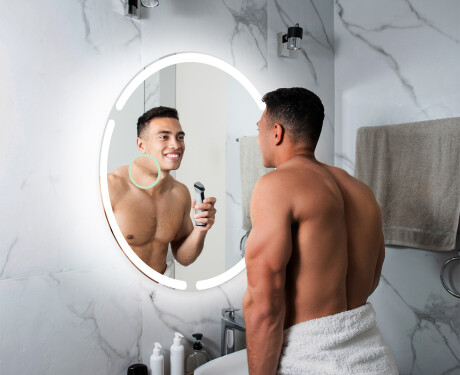 Espelho redondo com luz casas de banho a pilhas L119 #6