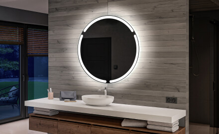 Espelho redondo com luz casas de banho a pilhas L119