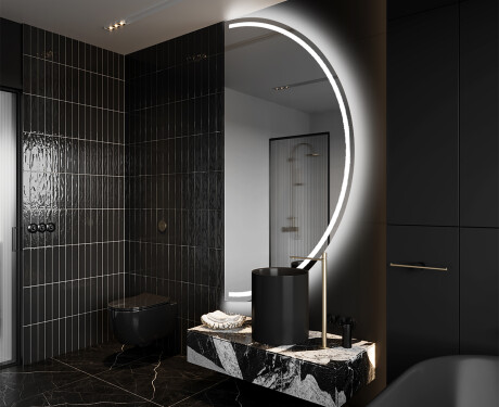 Espelho LED Elegante em Forma de Meia-Lua - Para Casa de Banho A223