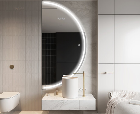 Espelho LED Elegante em Forma de Meia-Lua - Para Casa de Banho A223 #9