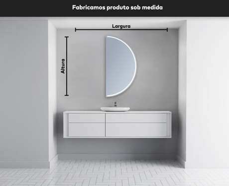 Espelho LED Elegante em Forma de Meia-Lua - Para Casa de Banho A223 #4