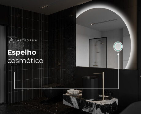 Espelho LED Elegante em Forma de Meia-Lua - Para Casa de Banho Q221 #5
