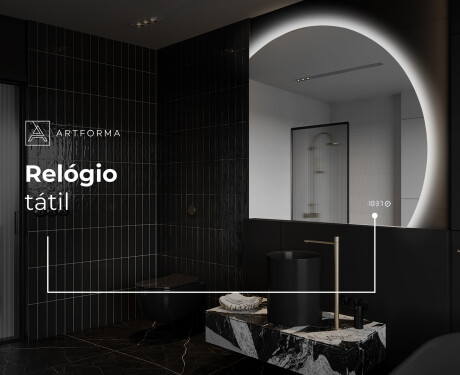 Espelho LED Elegante em Forma de Meia-Lua - Para Casa de Banho Q221 #8