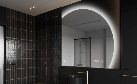 Espelho LED Elegante em Forma de Meia-Lua - Para Casa de Banho Q221
