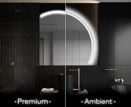 Espelho LED Elegante em Forma de Meia-Lua - Para Casa de Banho Q222