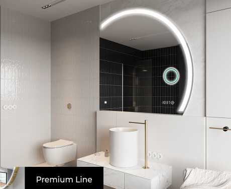 Espelho LED Elegante em Forma de Meia-Lua - Para Casa de Banho Q222 #4